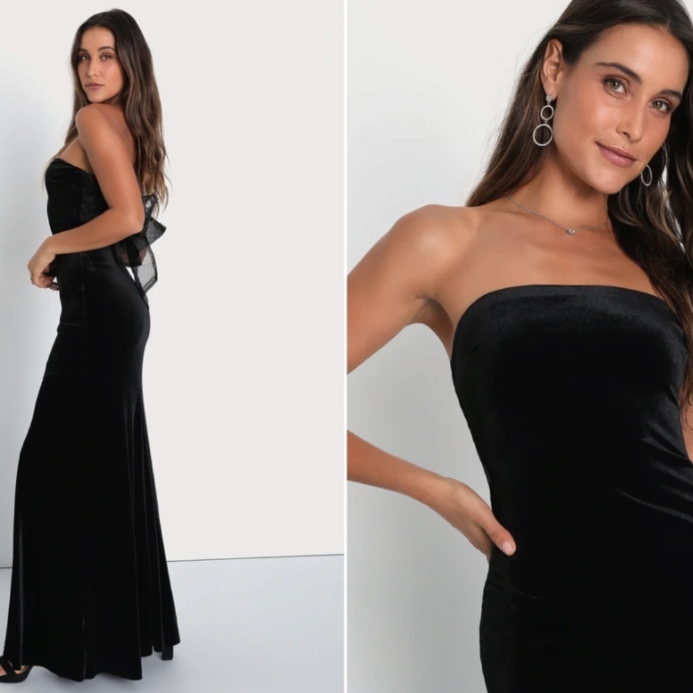 Lulus Chic Prom Wedding Holiday Sexy Elegant Vixen Velvet Cocktail Maxi View 4